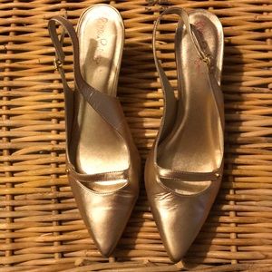 Lilly Pulitzer Gold Slingbacks